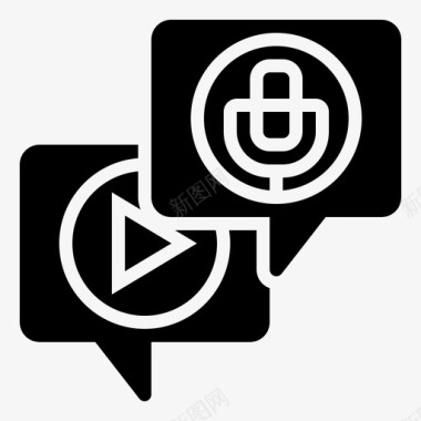 流线语音音频设备图标图标