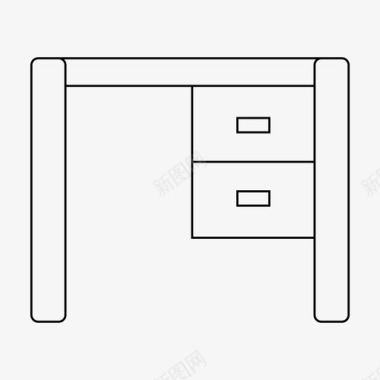 复古家具图标书桌装饰家具图标图标