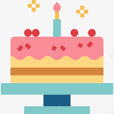 生日蛋糕面包房90扁平图标图标