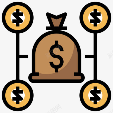 钱袋钱袋投资19线性颜色图标图标