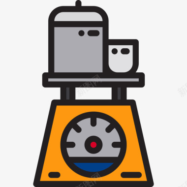 银色厨房秤秤厨房65线性颜色图标图标