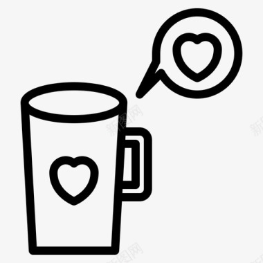 咖啡之爱给予生活方式图标图标