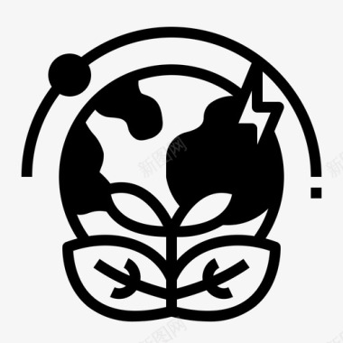 绿色PNG绿色世界能源树叶图标图标