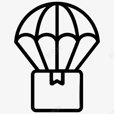 创意热气球物流气球运送航空货运最快运送图标图标