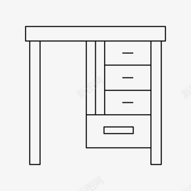 办公桌伏案办公桌家具办公室图标图标