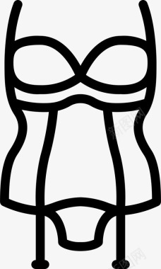 紧身胸衣内裤4条直线型图标图标