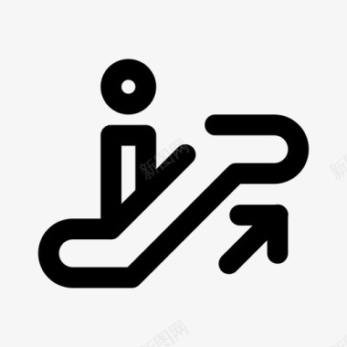 地铁标识自动扶梯上行扶梯移动楼梯图标图标