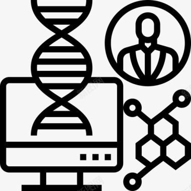 生物Dna生物技术2线性图标图标