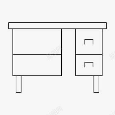 椭圆形桌子书桌装饰家具图标图标