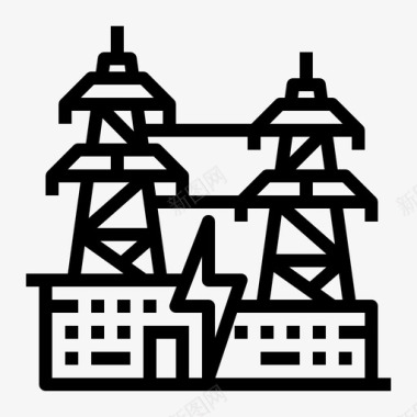 发电站电力能源图标图标