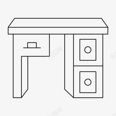 俯视桌子办公桌家具办公室图标图标