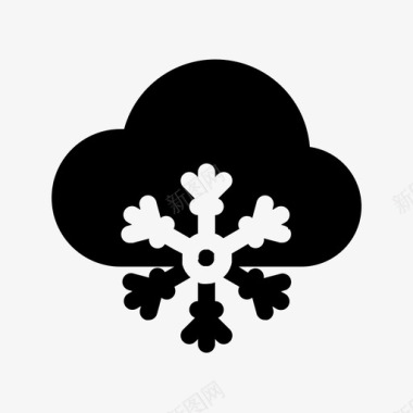 天气气象下雪云雪图标图标