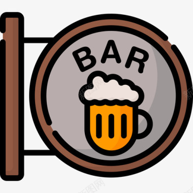 雪花啤酒标志酒吧啤酒34线性颜色图标图标