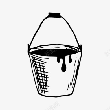 水桶手绘桶图标图标