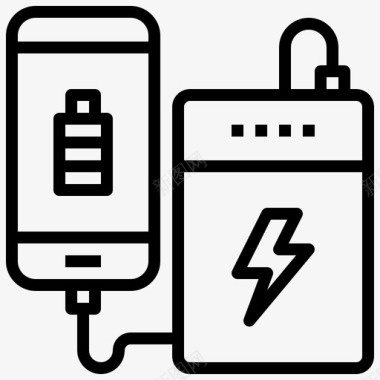 电源海报电源银行智能技术22线性图标图标