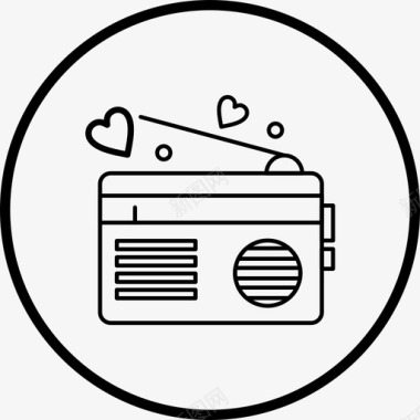 爱收音机心婚礼图标图标