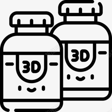 城市3D3d打印机3d打印57线性图标图标