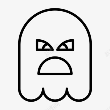 幽灵鬼魂愤怒表情符号图标图标