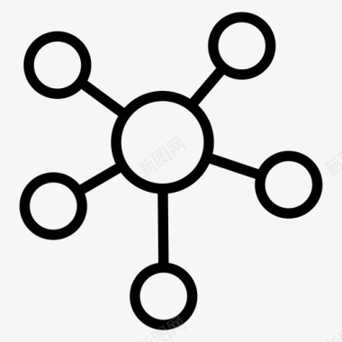 网络社交连接信息技术网络图标图标