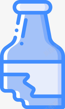 瓶子垃圾桶6蓝色图标图标