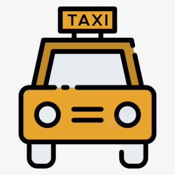 公共服务标识出租车公共服务1线性颜色图标高清图片