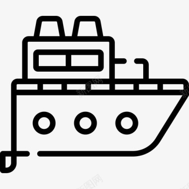 货船货船露营123直线型图标图标