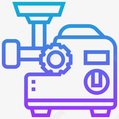 广阔的厨房磨床厨房工具36梯度图标图标
