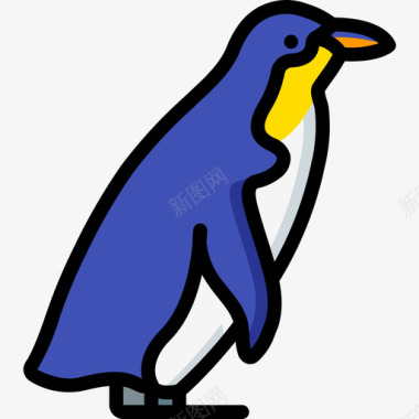 企鹅北极20线性颜色图标图标