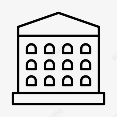 村庄建筑物城市城镇图标图标