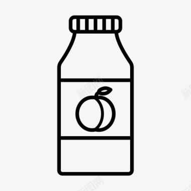 桃子汁饮料果汁图标图标