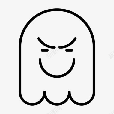 万圣节表情鬼魂愤怒表情符号图标图标