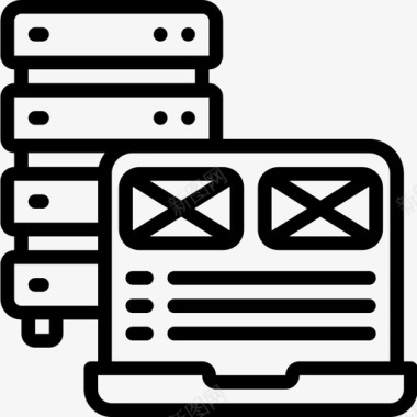 矢量服务器服务器datascience11线性图标图标