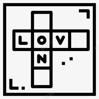 拼字游戏棋盘游戏直线游戏图标图标