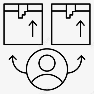 快递包裹卡通头像盒子快递图标图标