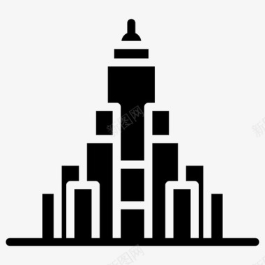 帝国大厦帝国摩天大楼纽约地标图标图标