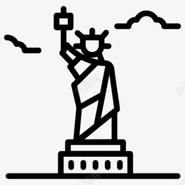 自由女神像建筑曼哈顿地标图标图标