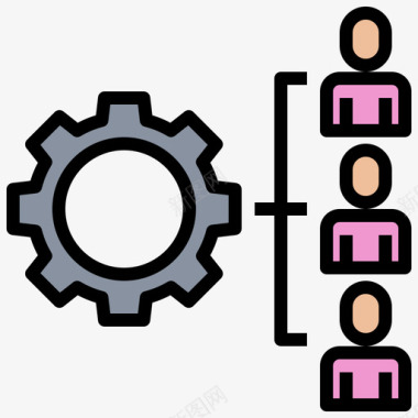线条小学生管理层公司结构6线条颜色图标图标