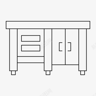 椭圆形桌子办公桌装饰家具图标图标