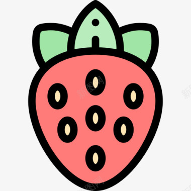 草莓草莓过敏35线形颜色图标图标