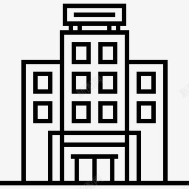 酒店城市71线性图标图标