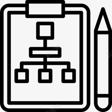 双色数字档案数字营销124线性图标图标