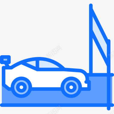 超酷赛车完成赛车运动16蓝色图标图标
