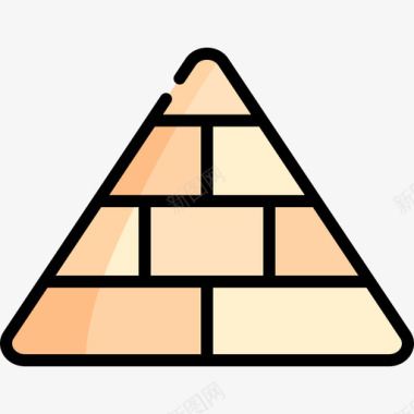 沙漠模型金字塔沙漠42线性颜色图标图标