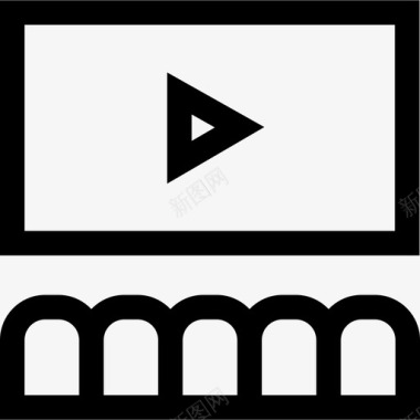 购物中心电影院32号购物中心直线型图标图标