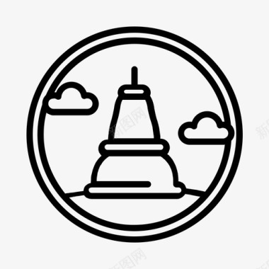 炳灵寺标志泰国地标寺婆罗浮屠印尼图标图标