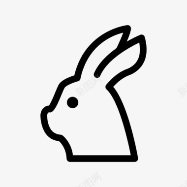 兔子动物头图标图标