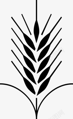 麦穗小麦穗食品谷物图标图标