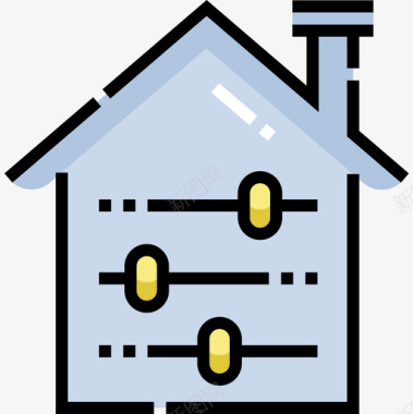欧美家居建筑物智能家居12线性颜色图标图标