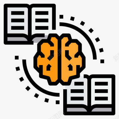 人物大脑png大脑在线学习74线性颜色图标图标