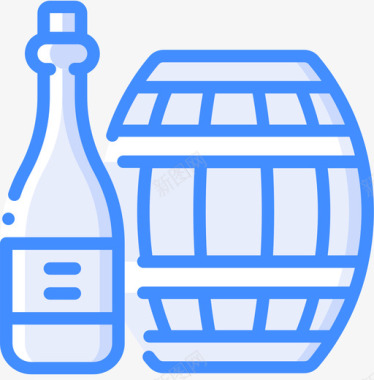 桶葡萄酒11蓝色图标图标